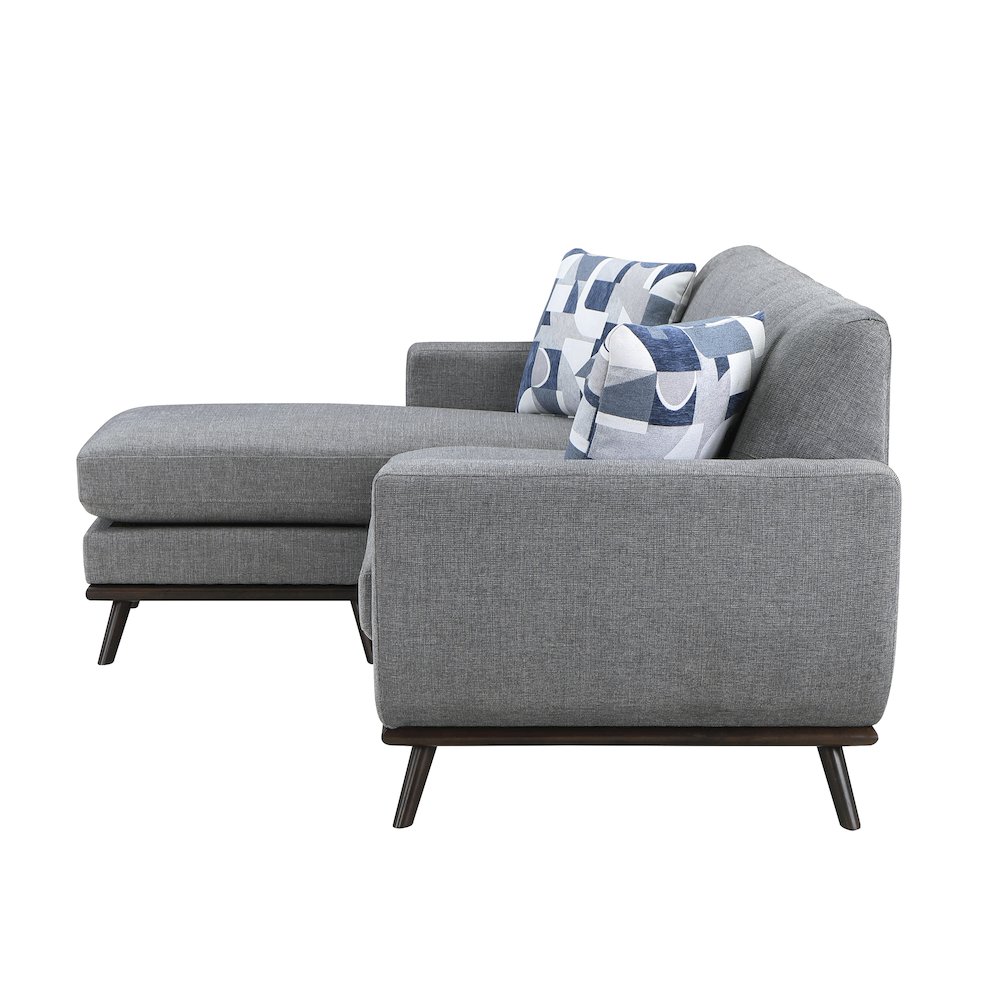 Everton Chenille Reversible Sofa Chaise in Gray. Picture 12