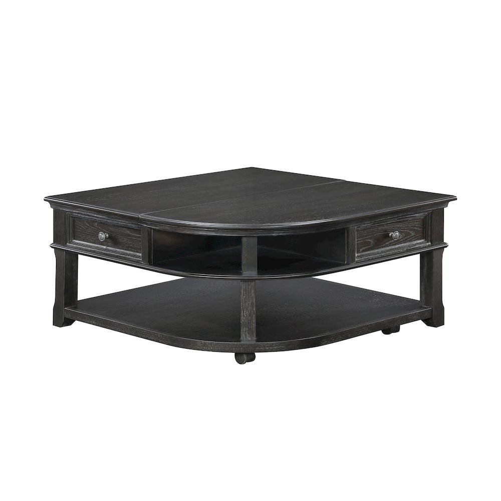 Muriel Pine Lift Top Cocktail Table in Charcoal. Picture 3