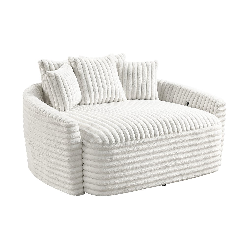 Tomball Corduroy Oversized Chaise Lounge in Beige. Picture 1