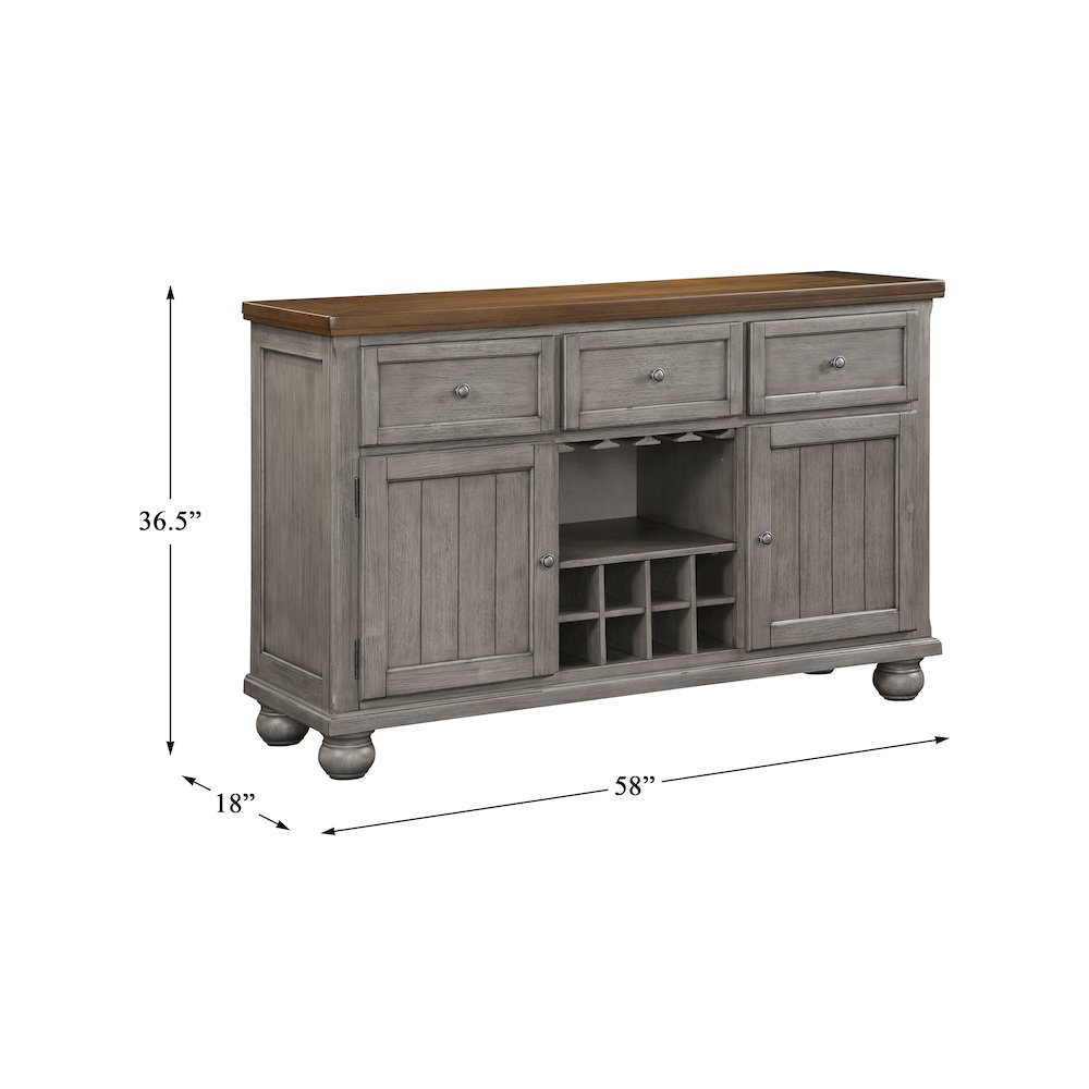 Tigard Acacia Veneer Dining Room Server in Gray. Picture 4