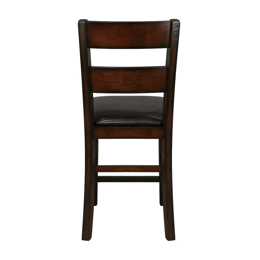 Mantello Wood Counter Height Dining Chair, set of 2 in Dark brown. Picture 3