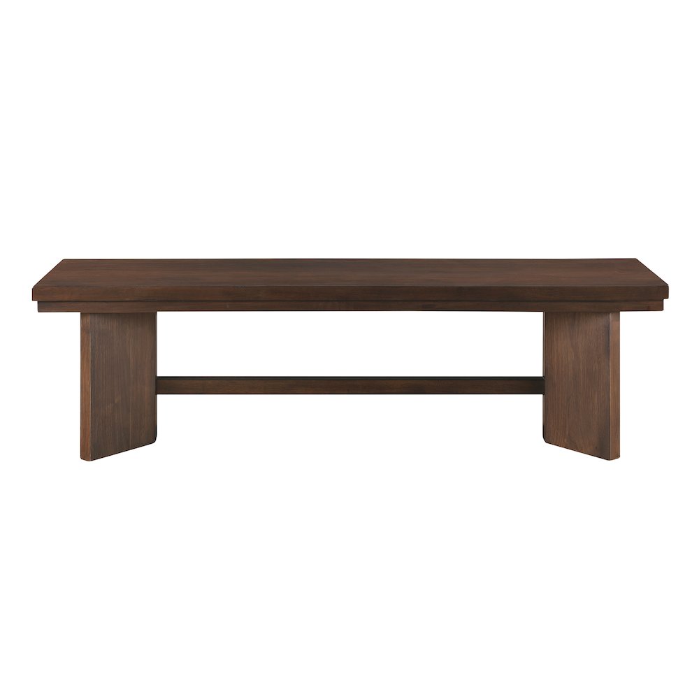 Franco Wood Dining Bench in Walnut. Picture 3