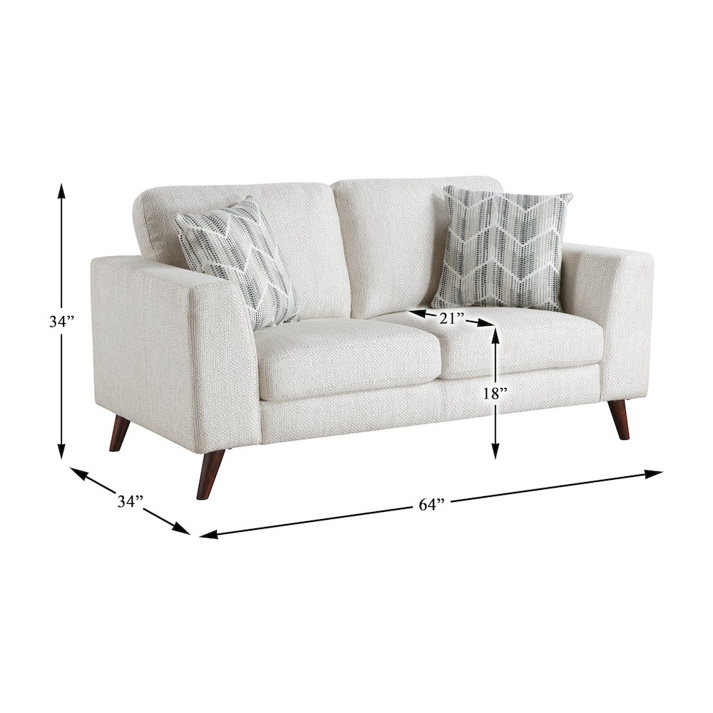 Broadway Chenille Love Seat in Silver Cloud. Picture 6