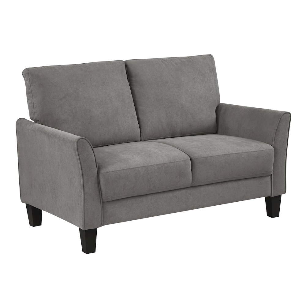 Aliana Textured Love Seat in Chocolate. Picture 1