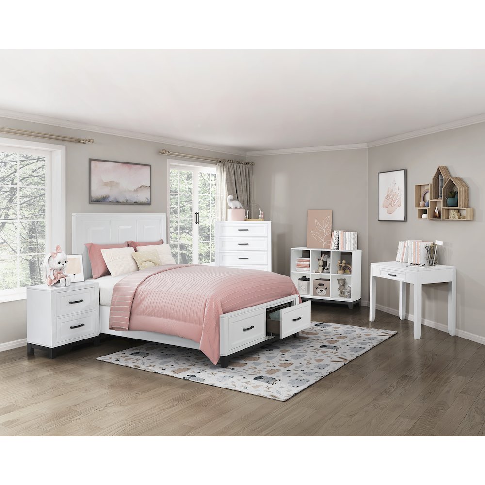Garretson Acacia Full Pltfm Bed in 2-Tone Finish (White n Metallic Gray). Picture 4