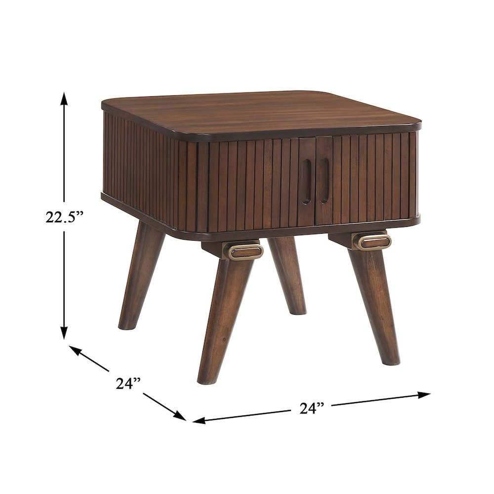 Monroe Asian Hardwood End Table in Mango. Picture 6