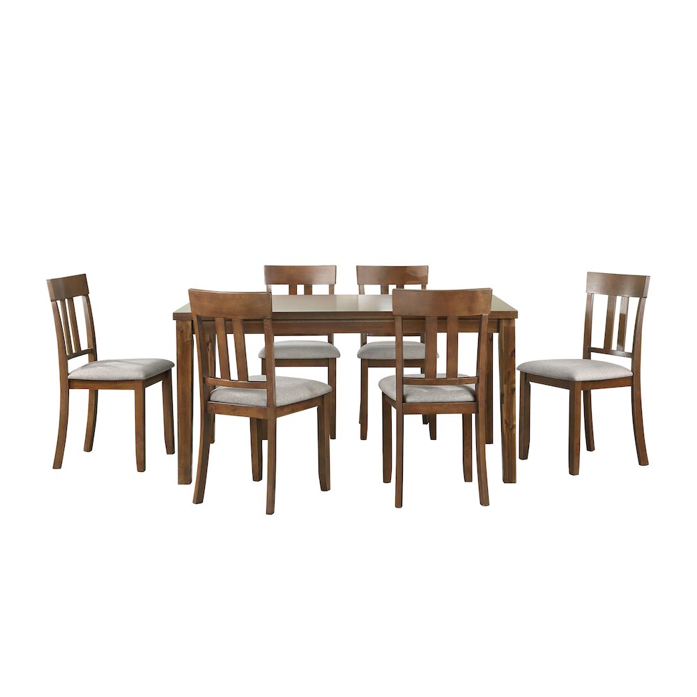 Prineville Textured Dining Room Table and Chairs (set of 7) in Beige. Picture 1