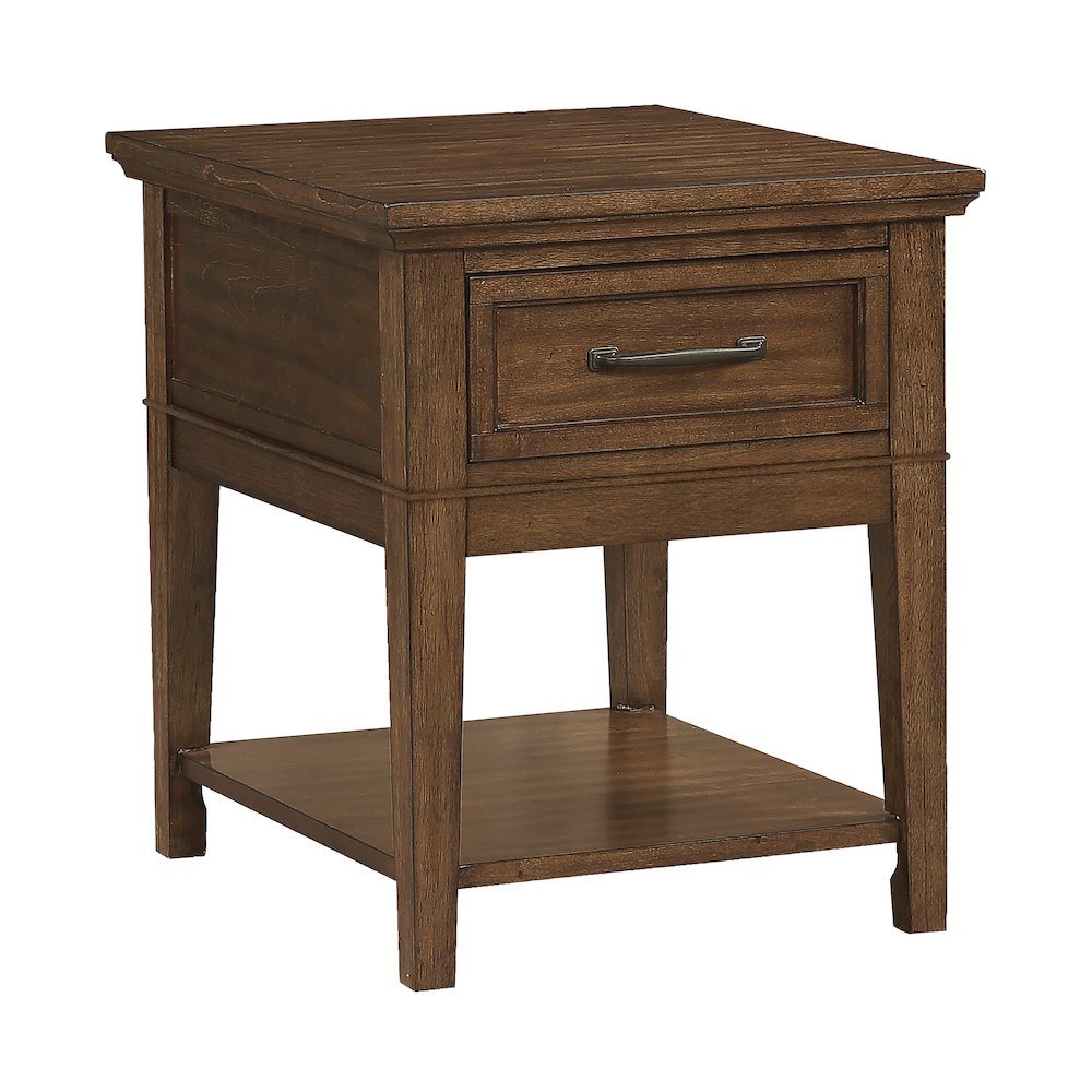 Whitley Asian Hardwood End Table in Brown. Picture 1