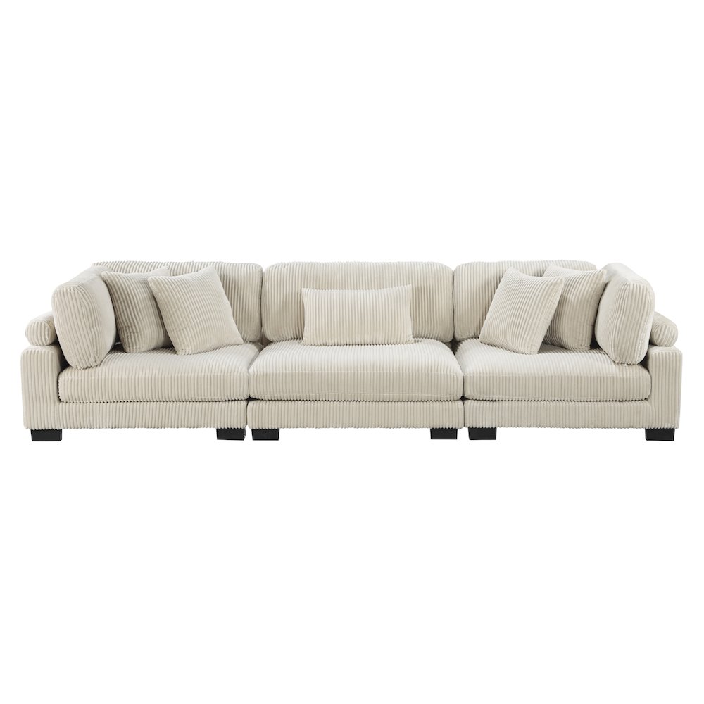 Traverse Corduroy Sofa in Beige. Picture 5