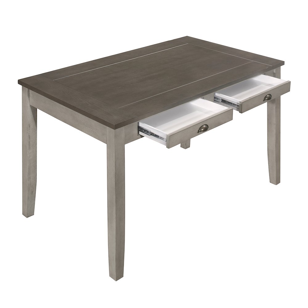 Brightleaf Wood Counter Height Table in Brown and Light Gray. Picture 5