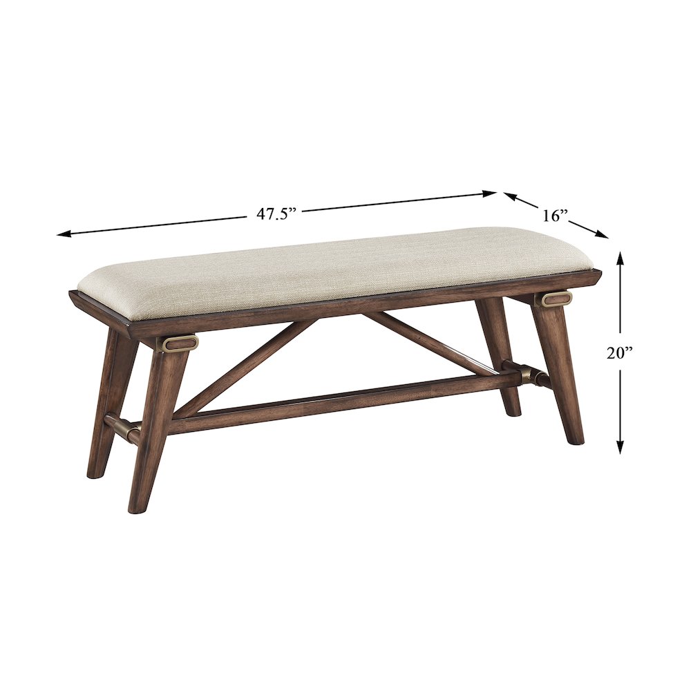 Monroe Textured Dining Bench in Cream. Picture 4