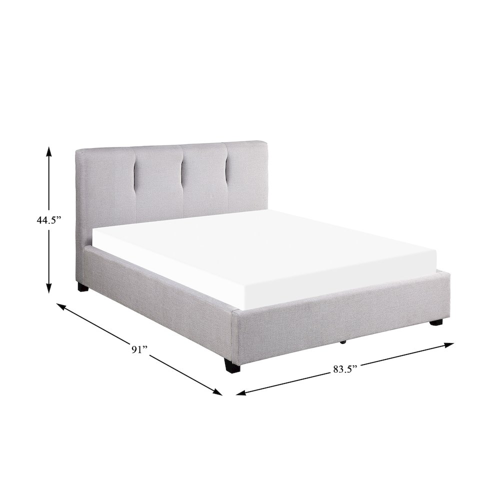 Aitana Textured Eastern King Platform Bed in Gray. Picture 4