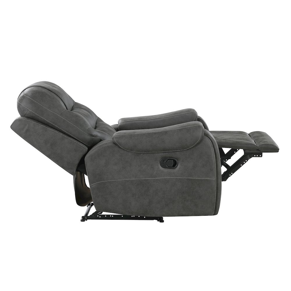 Oberon Microfiber Reclining Chair in Dark Gray. Picture 12
