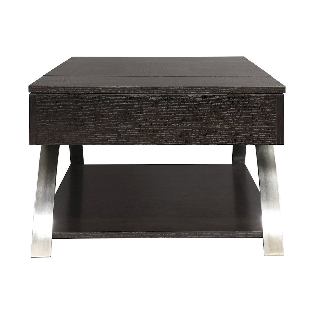 Tioga Engineered Wood Cocktail Table w/ Lift-Top and Storage in Espresso. Picture 6