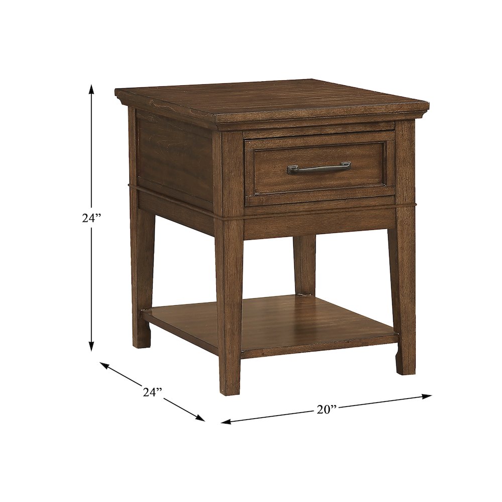 Whitley Asian Hardwood End Table in Brown. Picture 4