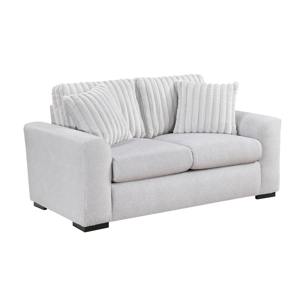 Athena Textured Love Seat in Gray. Picture 1