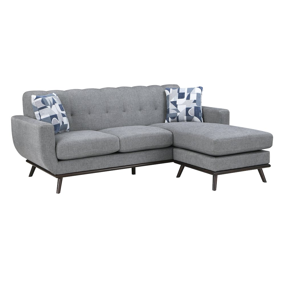 Everton Chenille Reversible Sofa Chaise in Gray. Picture 1