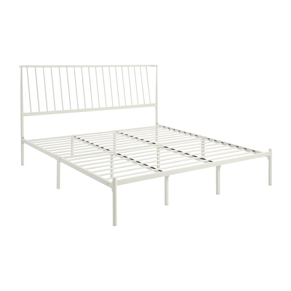 Augusta Metal Eastern King Metal Platform Bed in White. Picture 2