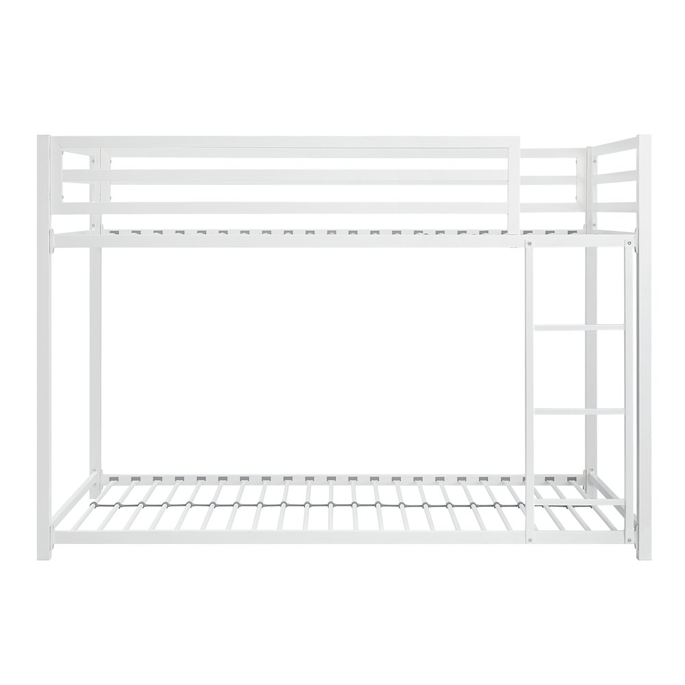 Jovie Metal Twin Over Twin Metal Bunk Bed in White. Picture 5