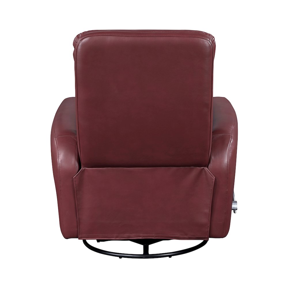 Dimitri Faux Leather Swivel Glider Reclining Chair in Red. Picture 3