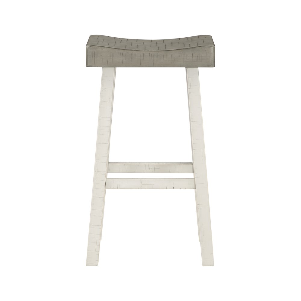 Caspian Solid Wood Pub Height Set (set of 4) in White and Coffee. Picture 5