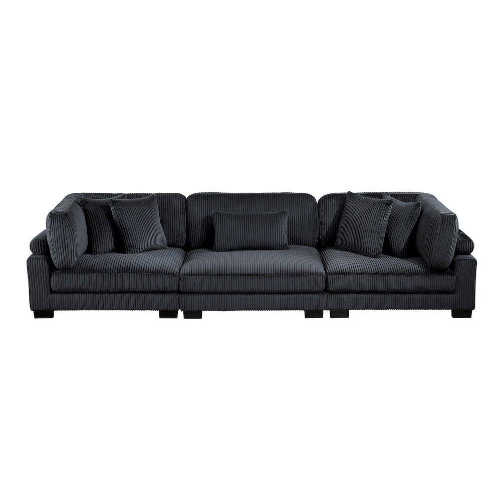 Traverse Corduroy Sofa in Black. Picture 5