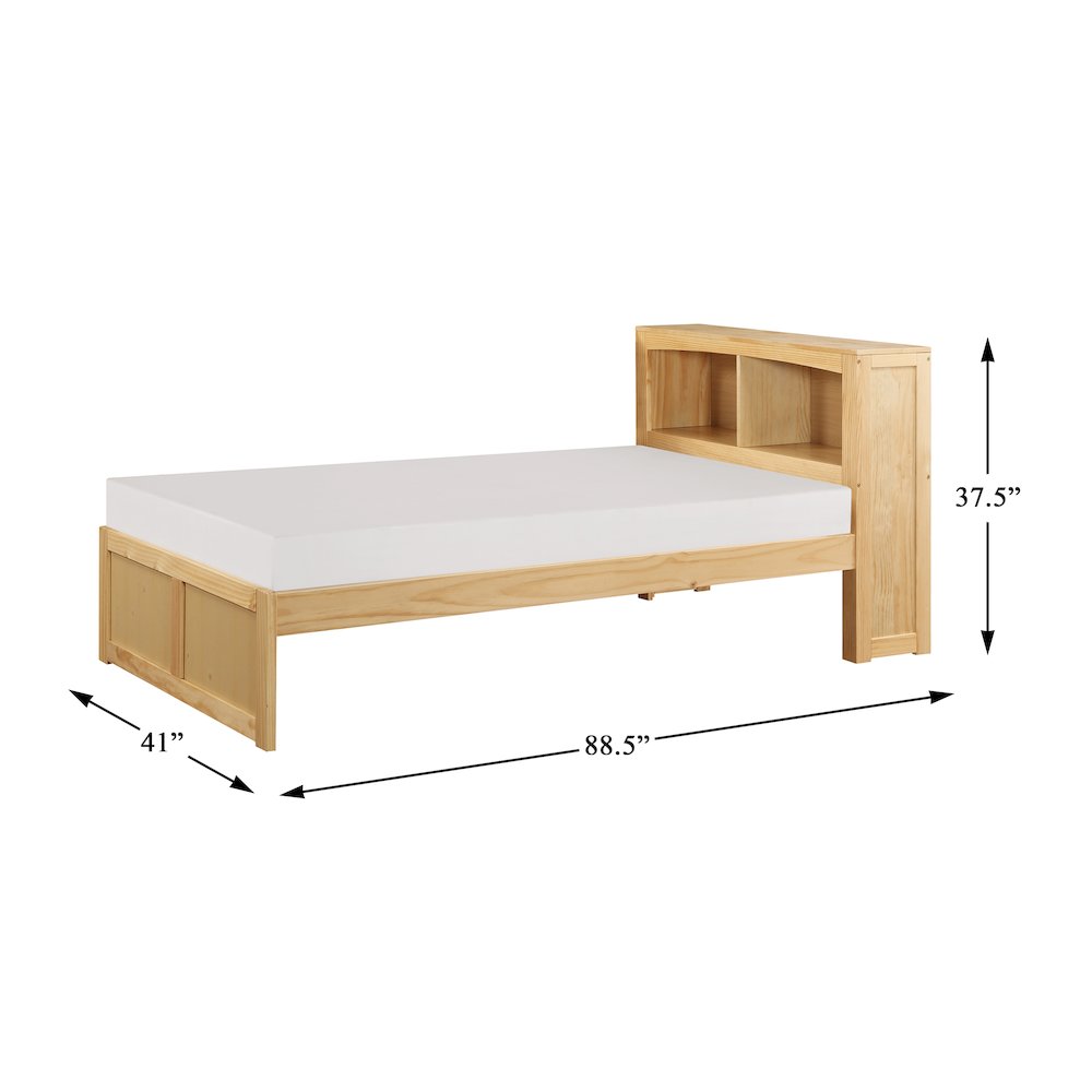 Bartly Pine Twin Bookcase Bed in Natural Pine. Picture 3