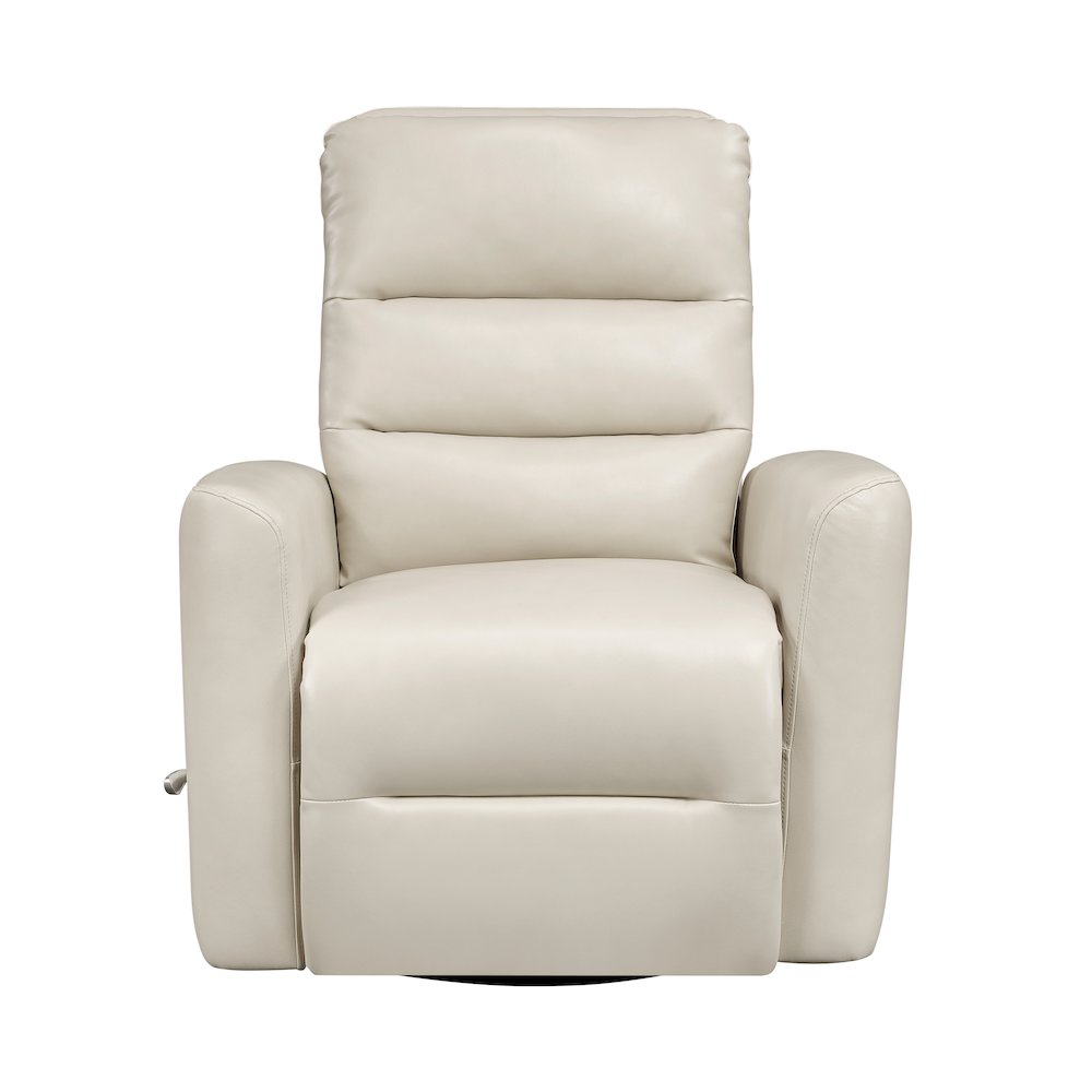 Dimitri Faux Leather Swivel Glider Reclining Chair in Beige. Picture 5