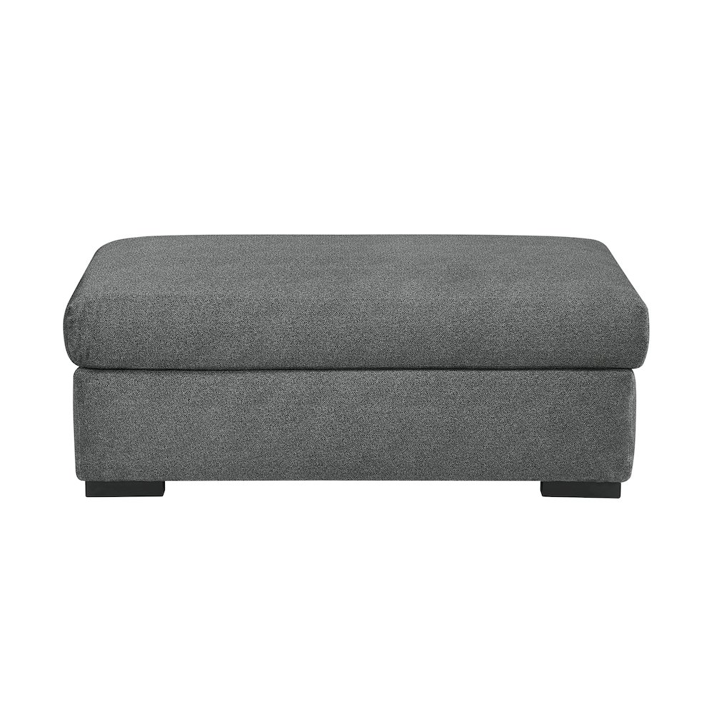 Athena Textured Ottoman in Dark Gray. Picture 4