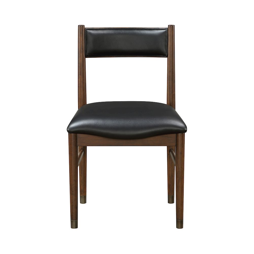 Clive Leather 5-Piece Dining Set (1 Table + 4 Side Chairs) in Black. Picture 9