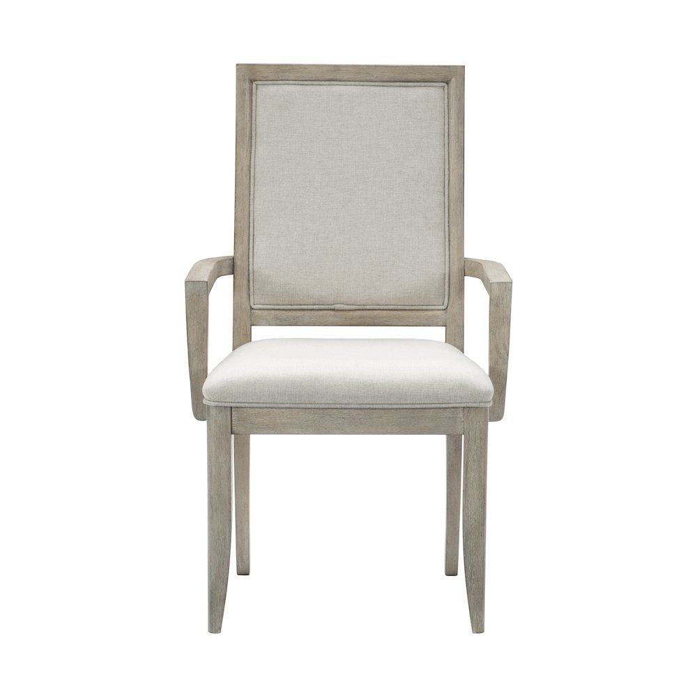Mckewen Wood Dining Room Arm Chair, set of 2 in White gray. Picture 3