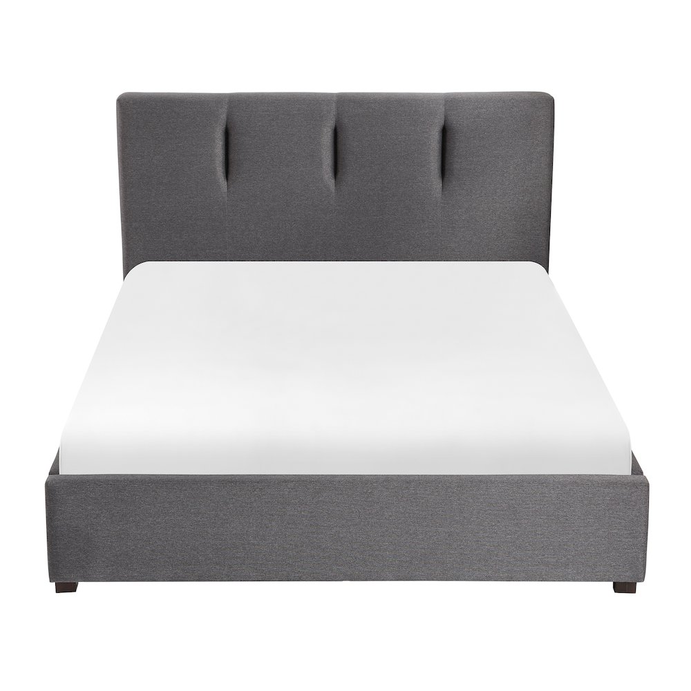 Aitana Textured Full Platform Bed with Storage Drawer in Graphite. Picture 3