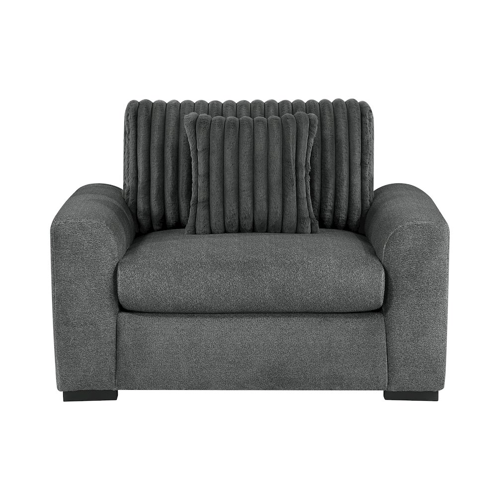 Athena Textured Chair in Dark Gray. Picture 6