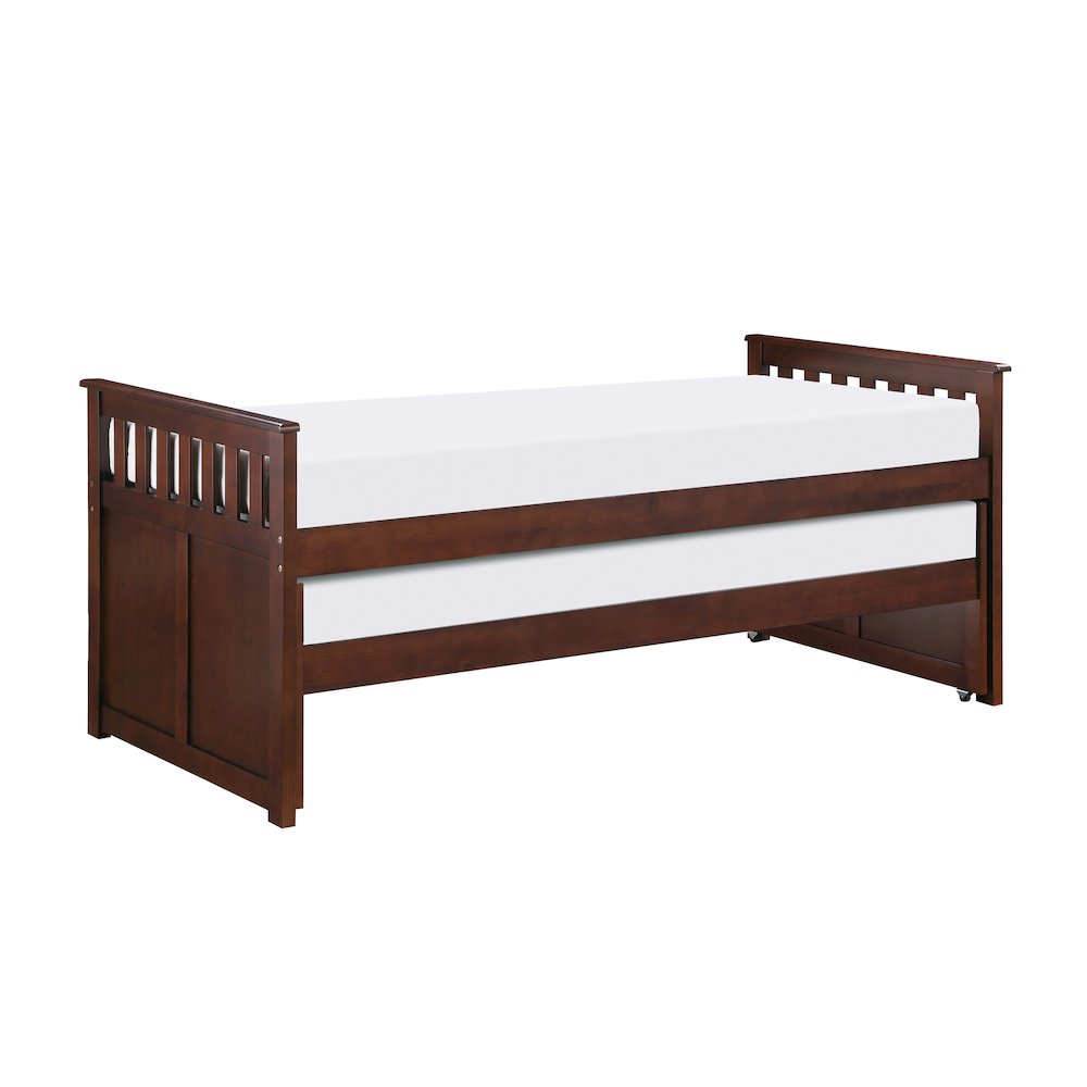 Rowe Pine Twin/Twin Bed in Dark Cherry. Picture 1
