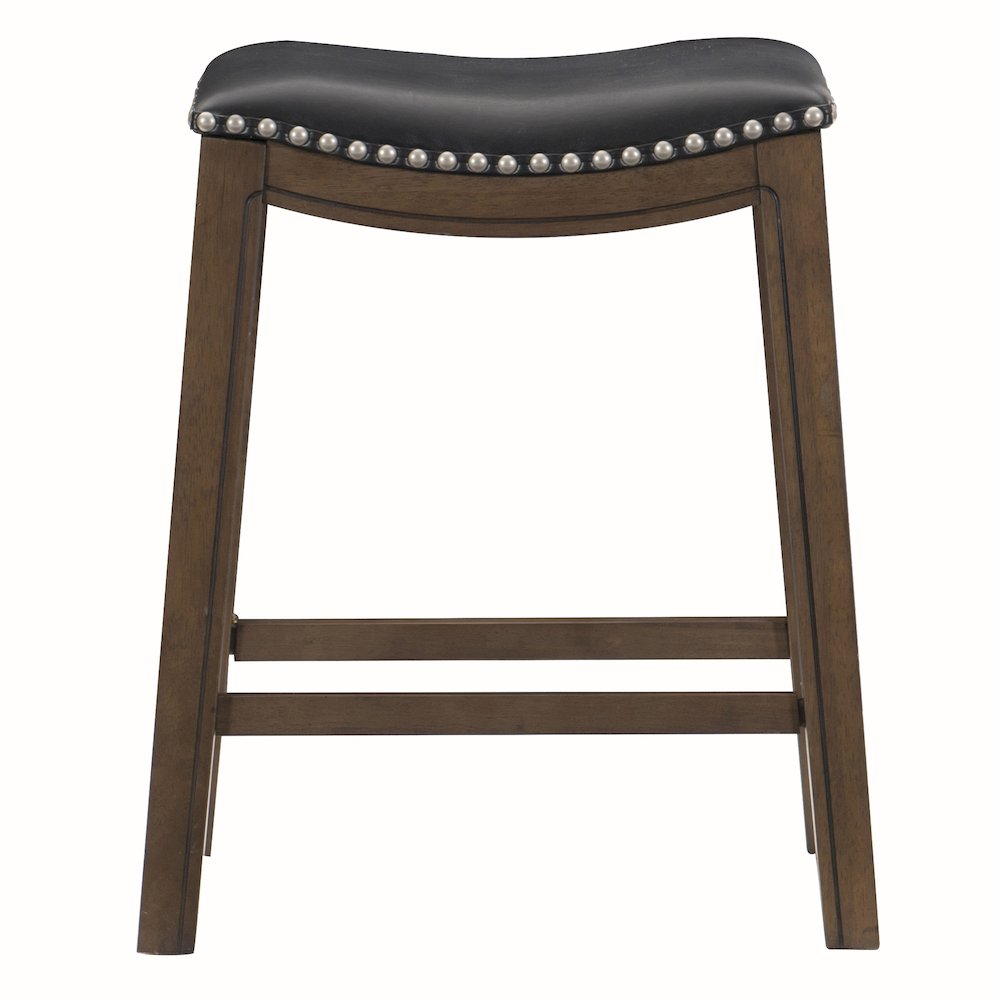Ordway Solid Wood 24" Height Saddle Stool in Black. Picture 3