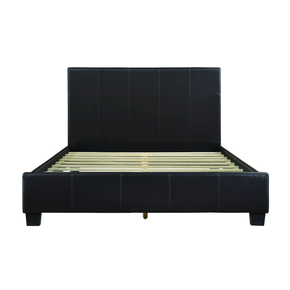 Lorenzi Faux Leather California King Bed in Dark Brown. Picture 5