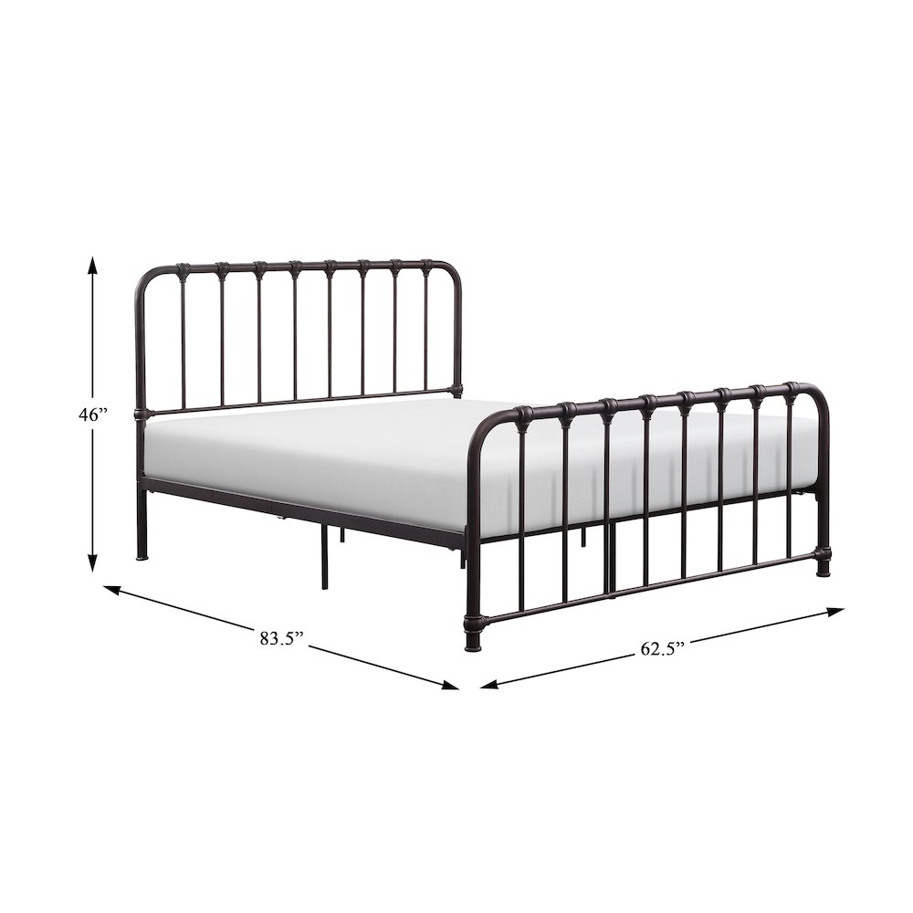 Bethany Metal Queen Platform Bed in Dark bronze. Picture 4