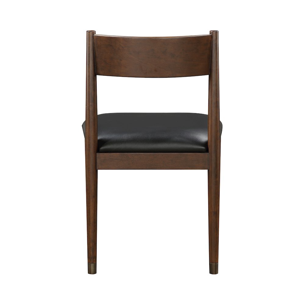 Clive Leather 5-Piece Dining Set (1 Table + 4 Side Chairs) in Black. Picture 8
