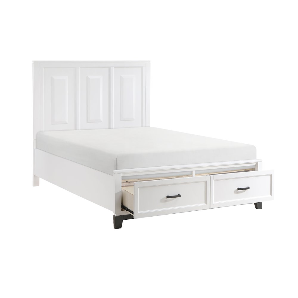 Garretson Acacia QN Pltfm Bed in 2-Tone Finish (White n Metallic Gray). Picture 8