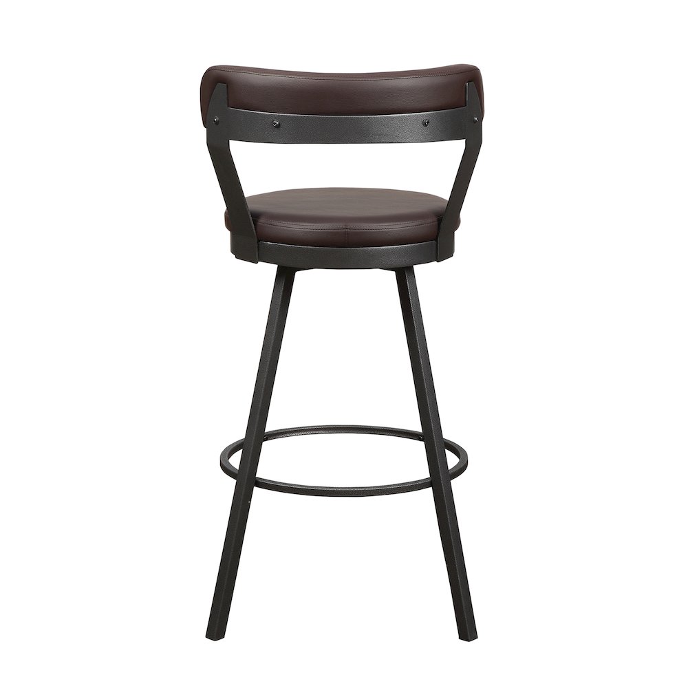 Appert Metal Swivel Pub Height Chair,  set of 2 in Brown. Picture 3