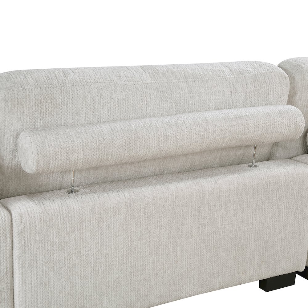 Corydon Microfiber 6-Piece Modular Sectional with Ottoman in Beige. Picture 3