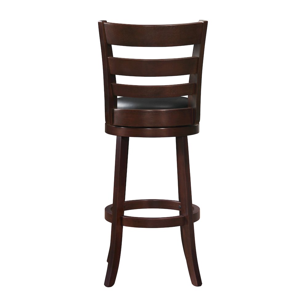 Edmond Solid Wood Swivel Pub Height Chair in Black. Picture 3