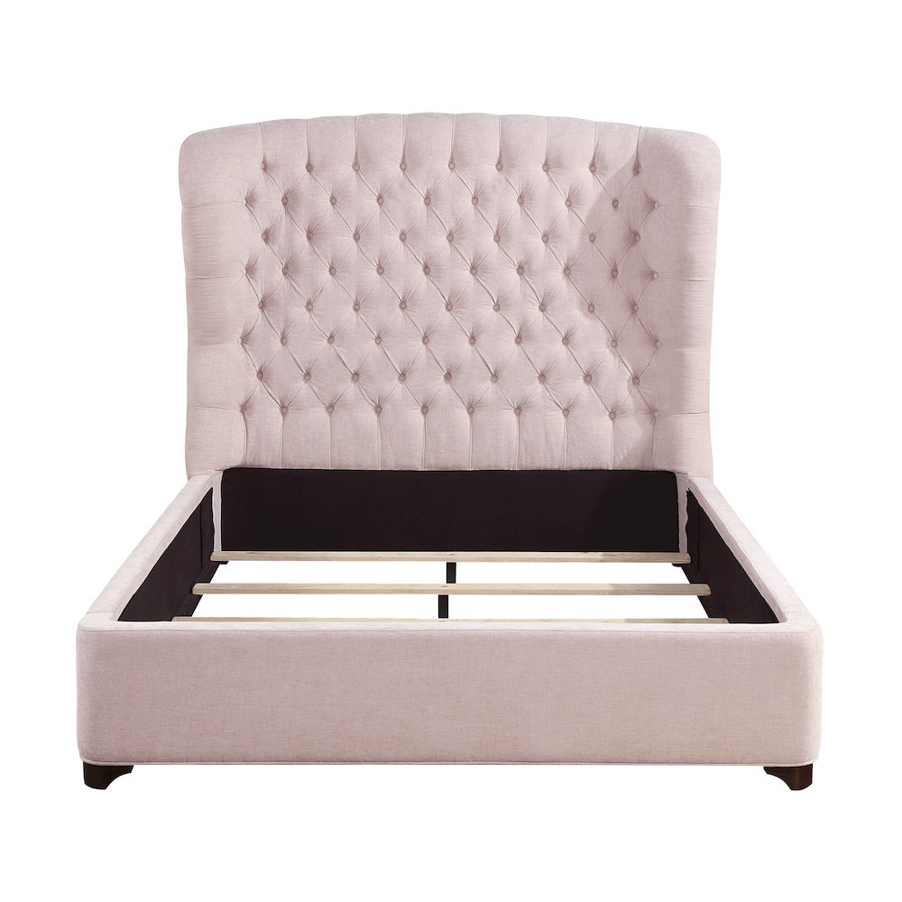 Cameo Chenille Queen Upholstery Bed in Pink. Picture 5
