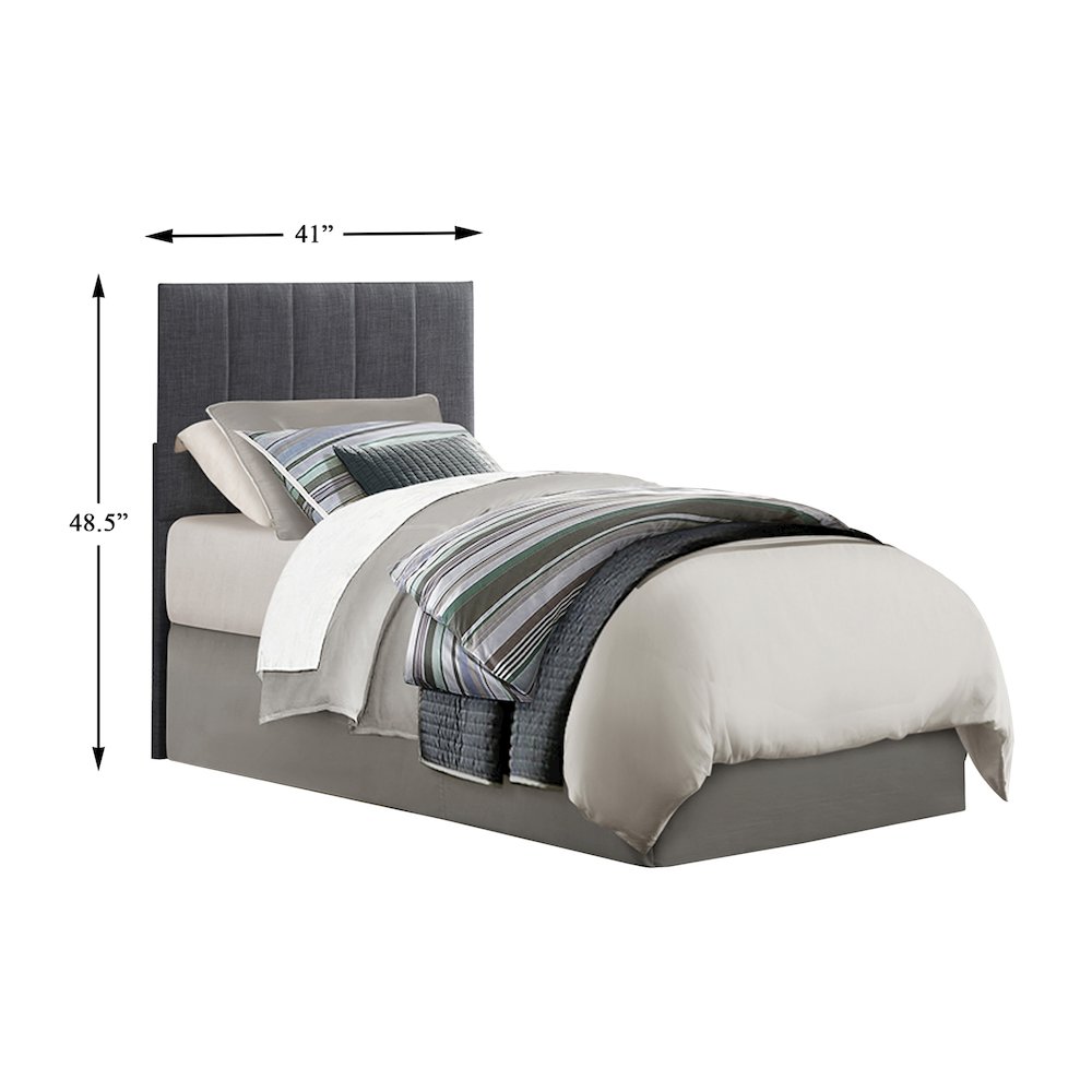 Potrero Fabric Twin Upholstery Panel Headboard in Gray. Picture 4