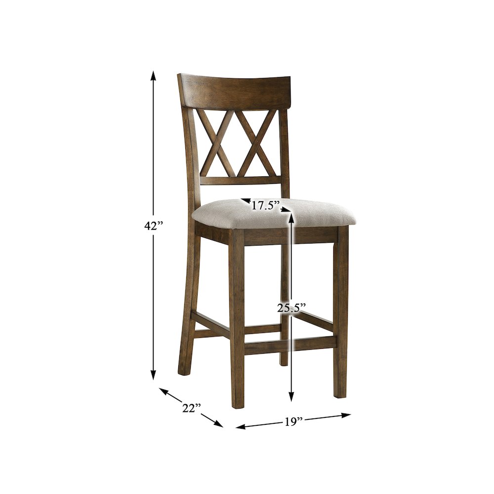 Balin Textured Counter Height Dining Chair, set of 2 in Gray. Picture 4