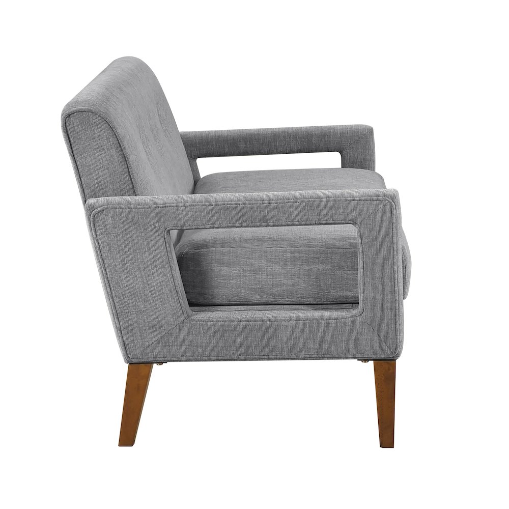 Belfort Chenille Love Seat in Gray. Picture 7