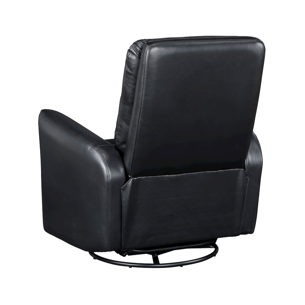 Dimitri Faux Leather Swivel Glider Reclining Chair in Black. Picture 4