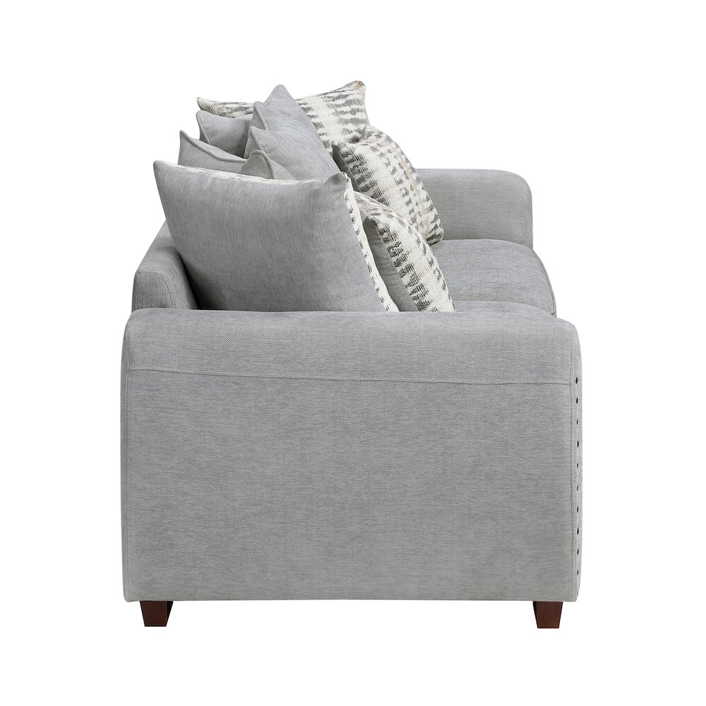 Hume Chenille 2pc Set: Sofa, Loveseat in Gray. Picture 11