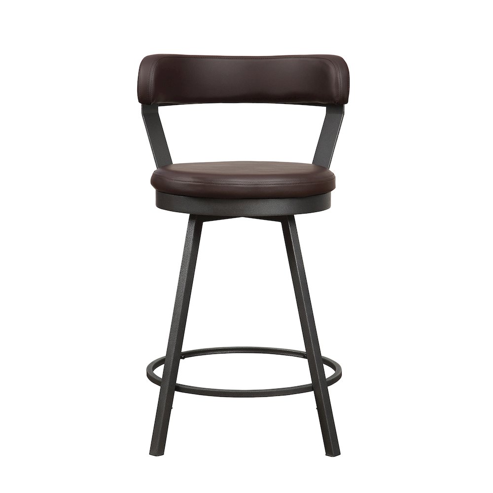 Appert Metal Swivel Counter Height Chair, set of 2 in Brown. Picture 5