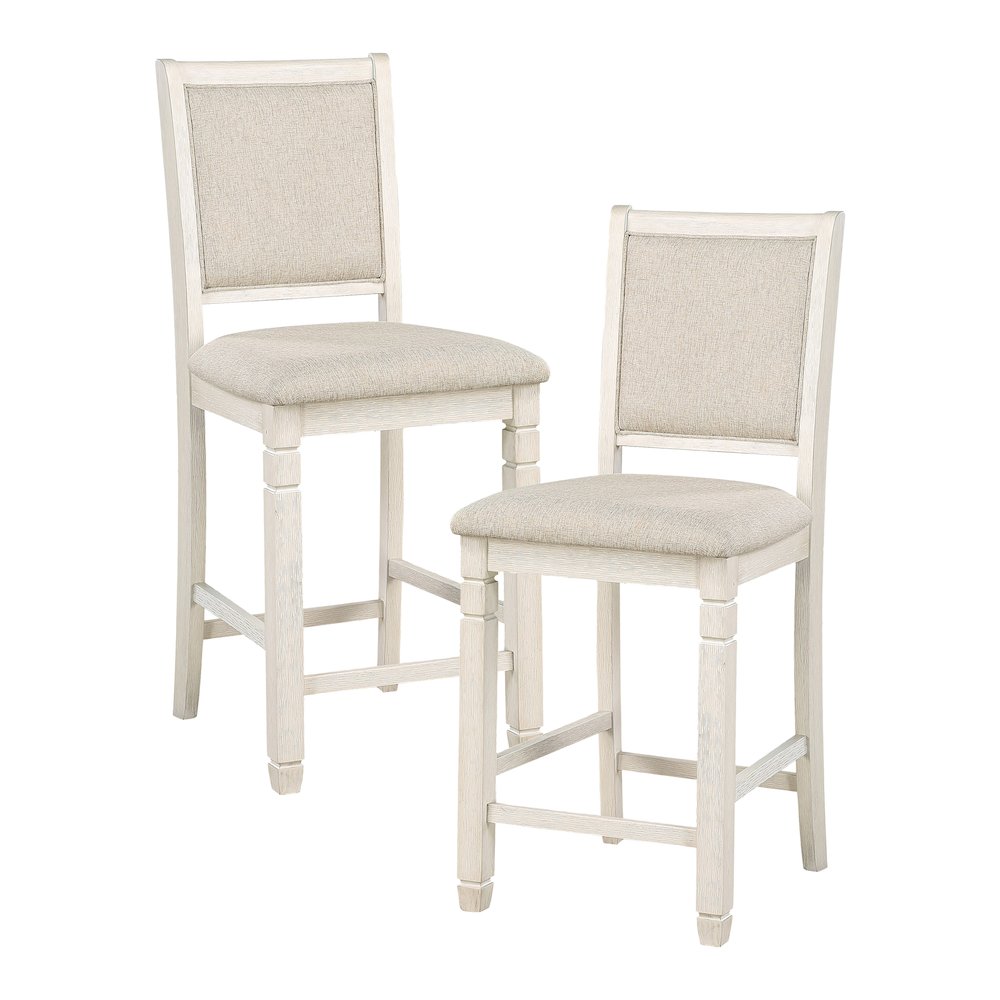 Asher Textured Counter Height Chair, set of 2 in Beige. Picture 5
